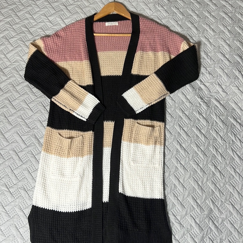 Full Circle Trends long striped cardigan